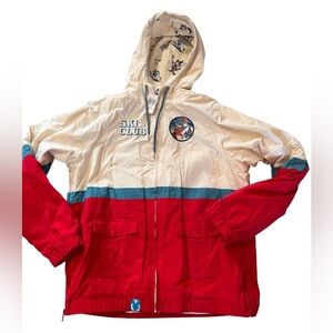 New Disney OUR UNIVERSE Goofy Mickey Ski School Windbreaker Jacket. Large Unisex